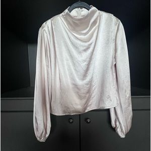 line and dot silk long sleeve shirt